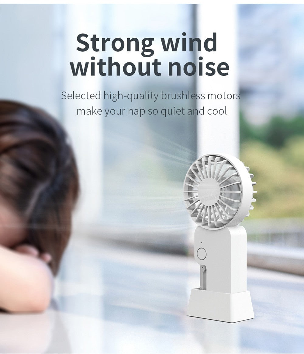 COOWOO HP1013 Mini ventilador con hebilla para mochila, 3 velocidades de viento, batería de 2000 mAh, hasta 13 horas de autonomía, ventilador de escritorio silencioso.