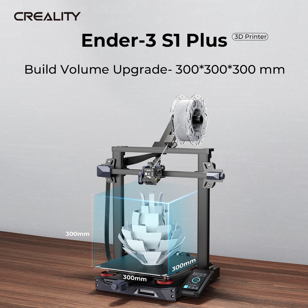 Impresora 3D Creality Ender-3 S1 Plus, extrusor directo Sprite de doble engranaje, sincronización de doble eje Z, 300*300*300mm
