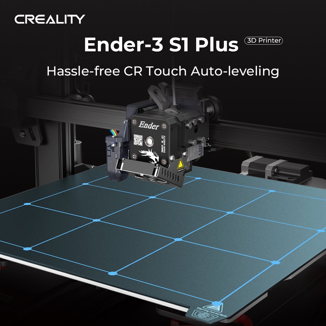 Impresora 3D Creality Ender-3 S1 Plus, extrusor directo Sprite de doble engranaje, sincronización de doble eje Z, 300*300*300mm
