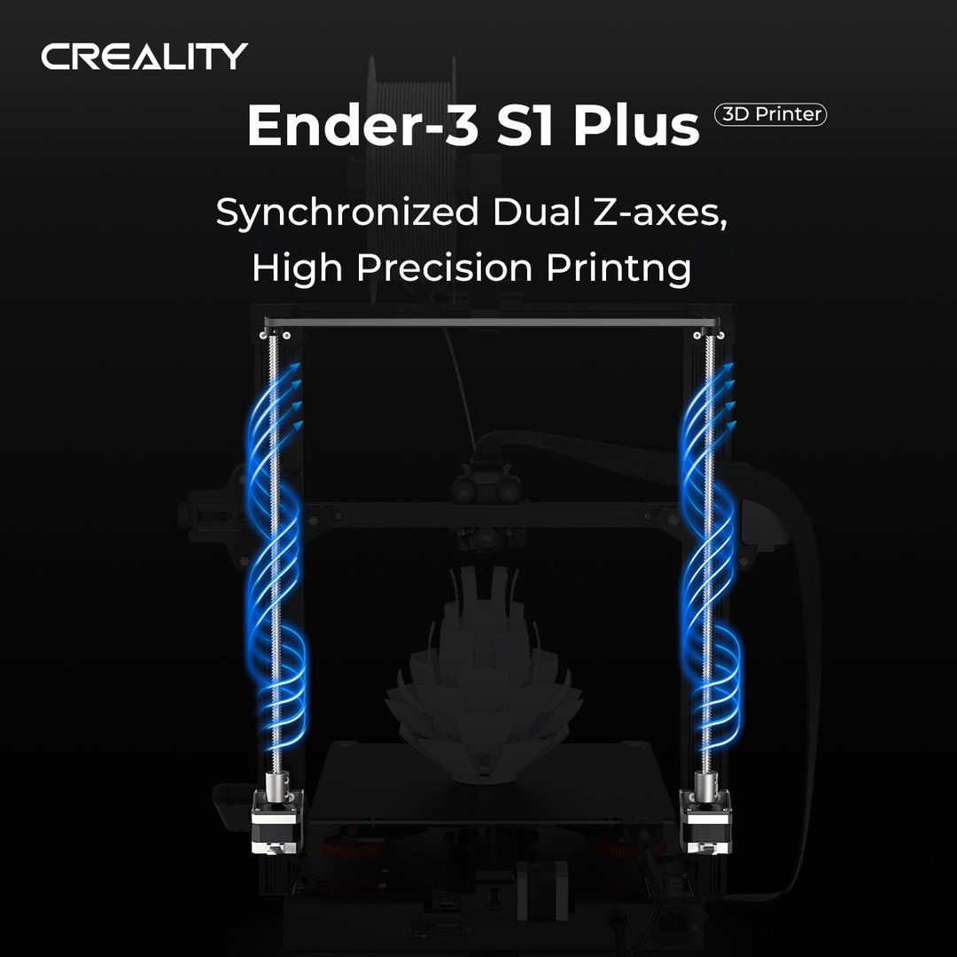 Impresora 3D Creality Ender-3 S1 Plus, extrusor directo Sprite de doble engranaje, sincronización de doble eje Z, 300*300*300mm