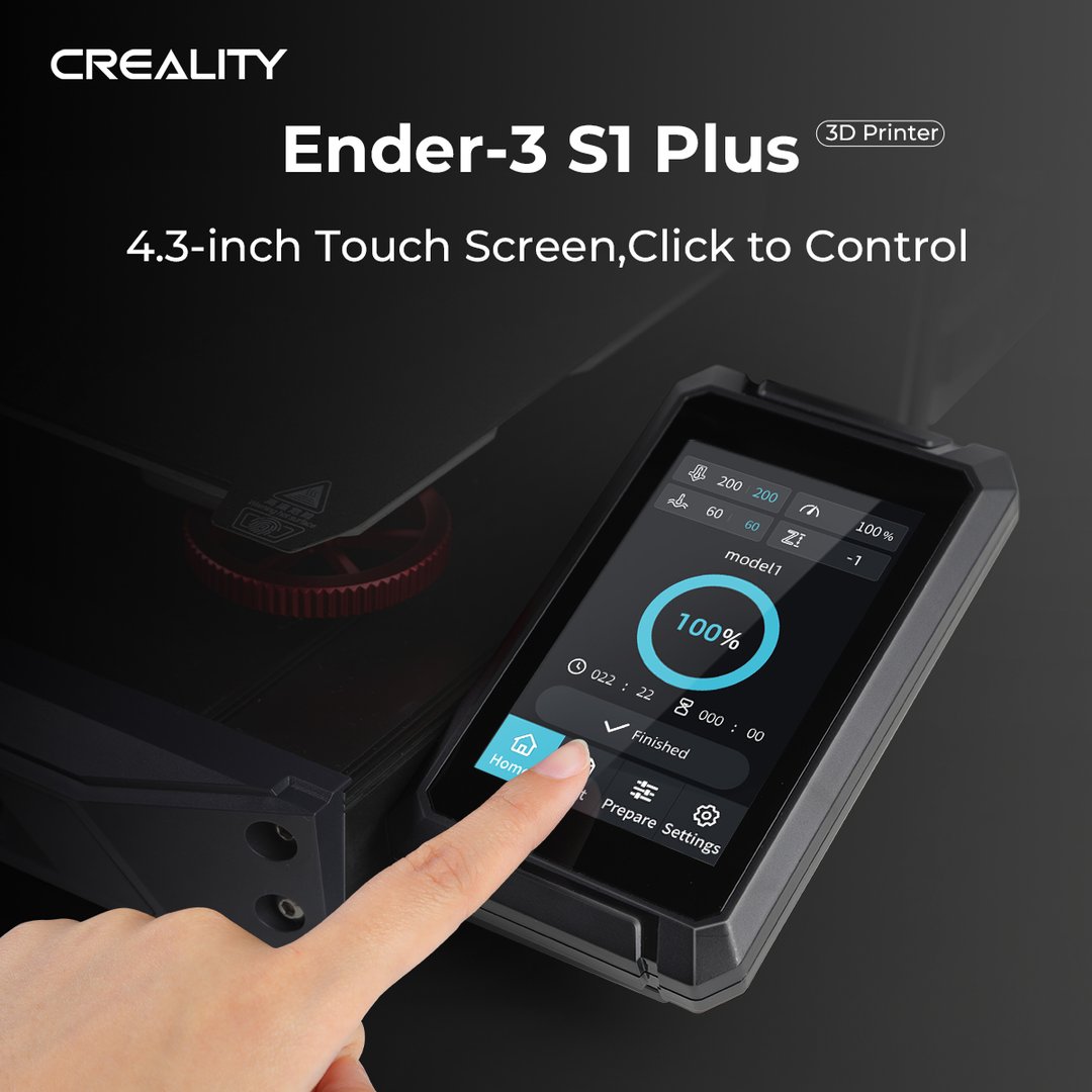 Impresora 3D Creality Ender-3 S1 Plus, extrusor directo Sprite de doble engranaje, sincronización de doble eje Z, 300*300*300mm