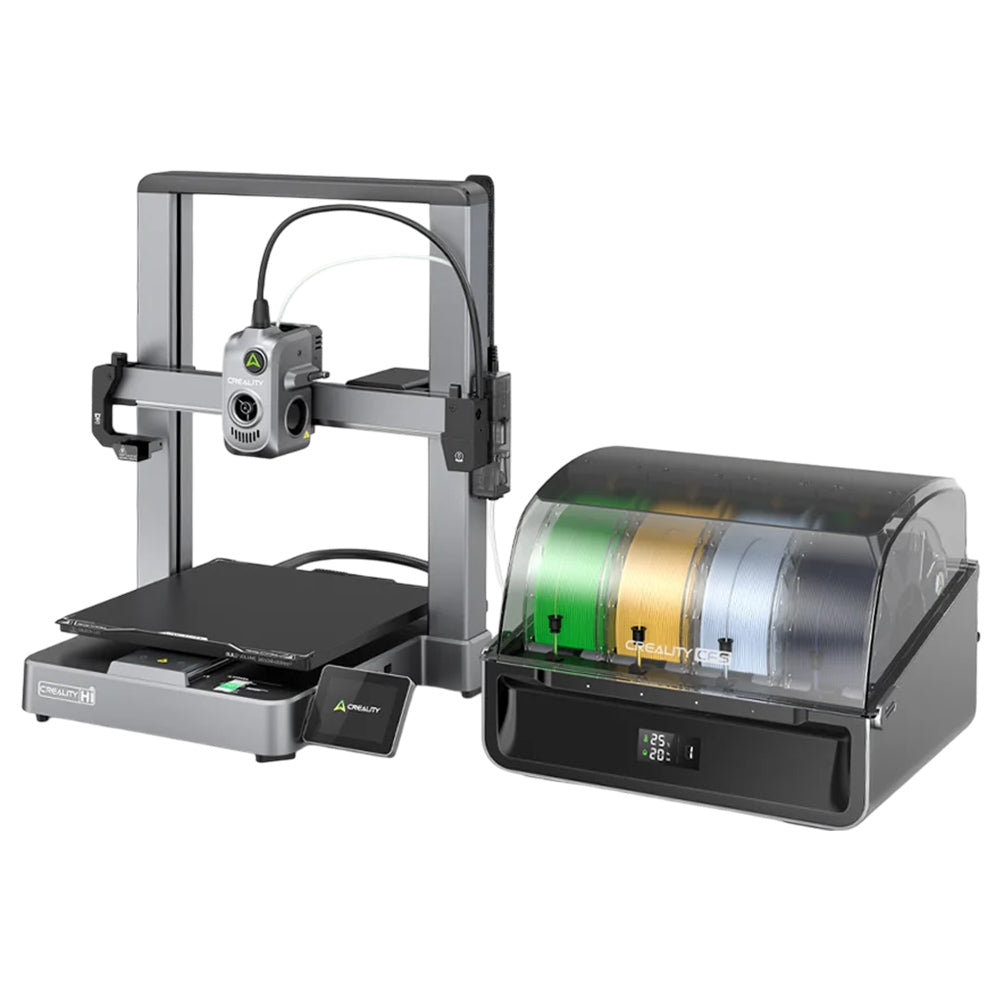 Creality Hi Combo, CFS Multi-material System, 500mm/s Fast Print, Monitoring Camera with Privacy Cap, Up to 16 Colors, Auto Calibration, Auto Bed Leveling, X-axis Tilt Reduction, All-Metal Body, 260*260*300mm