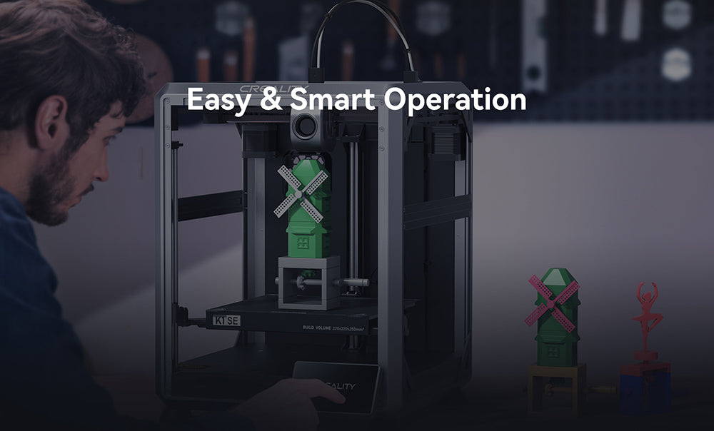 Impresora 3D Creality K1 SE, velocidad de impresión de 600 mm/s, boquilla trimetálica, nivelación automática, sistema CoreXY, pantalla táctil a color de 4,3 pulgadas, 220*220*250 mm