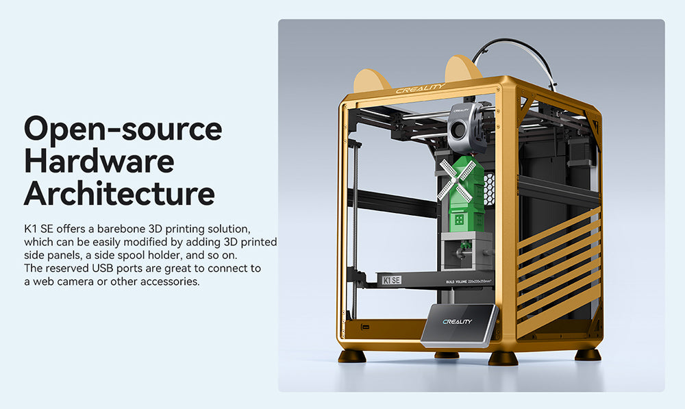 Impresora 3D Creality K1 SE, velocidad de impresión de 600 mm/s, boquilla trimetálica, nivelación automática, sistema CoreXY, pantalla táctil a color de 4,3 pulgadas, 220*220*250 mm