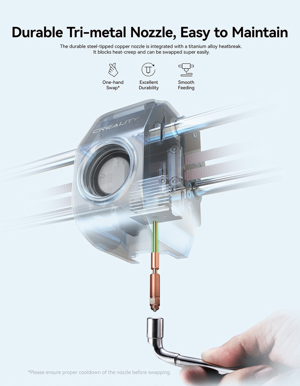 Impresora 3D Creality K1 SE, velocidad de impresión de 600 mm/s, boquilla trimetálica, nivelación automática, sistema CoreXY, pantalla táctil a color de 4,3 pulgadas, 220*220*250 mm