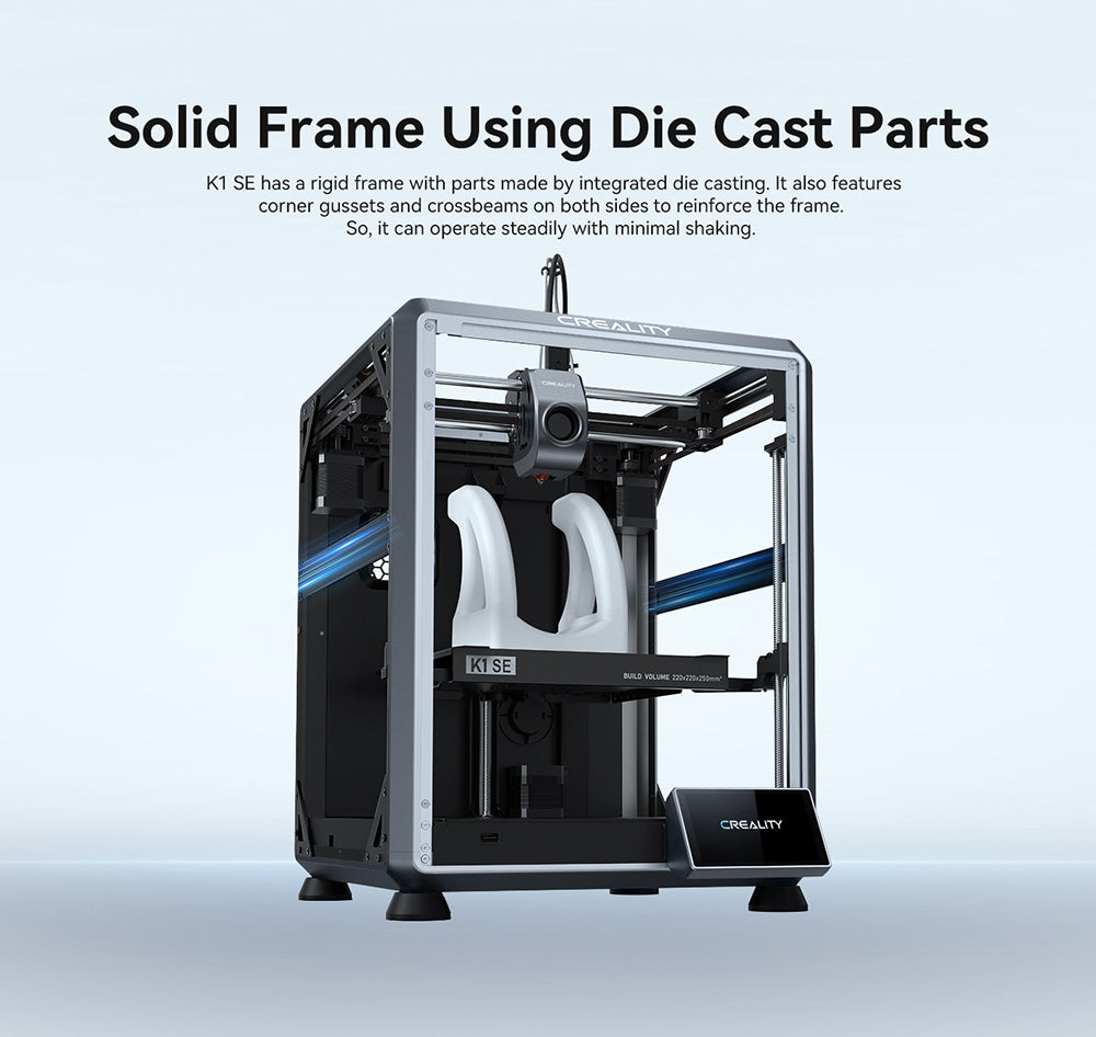 Impresora 3D Creality K1 SE, velocidad de impresión de 600 mm/s, boquilla trimetálica, nivelación automática, sistema CoreXY, pantalla táctil a color de 4,3 pulgadas, 220*220*250 mm