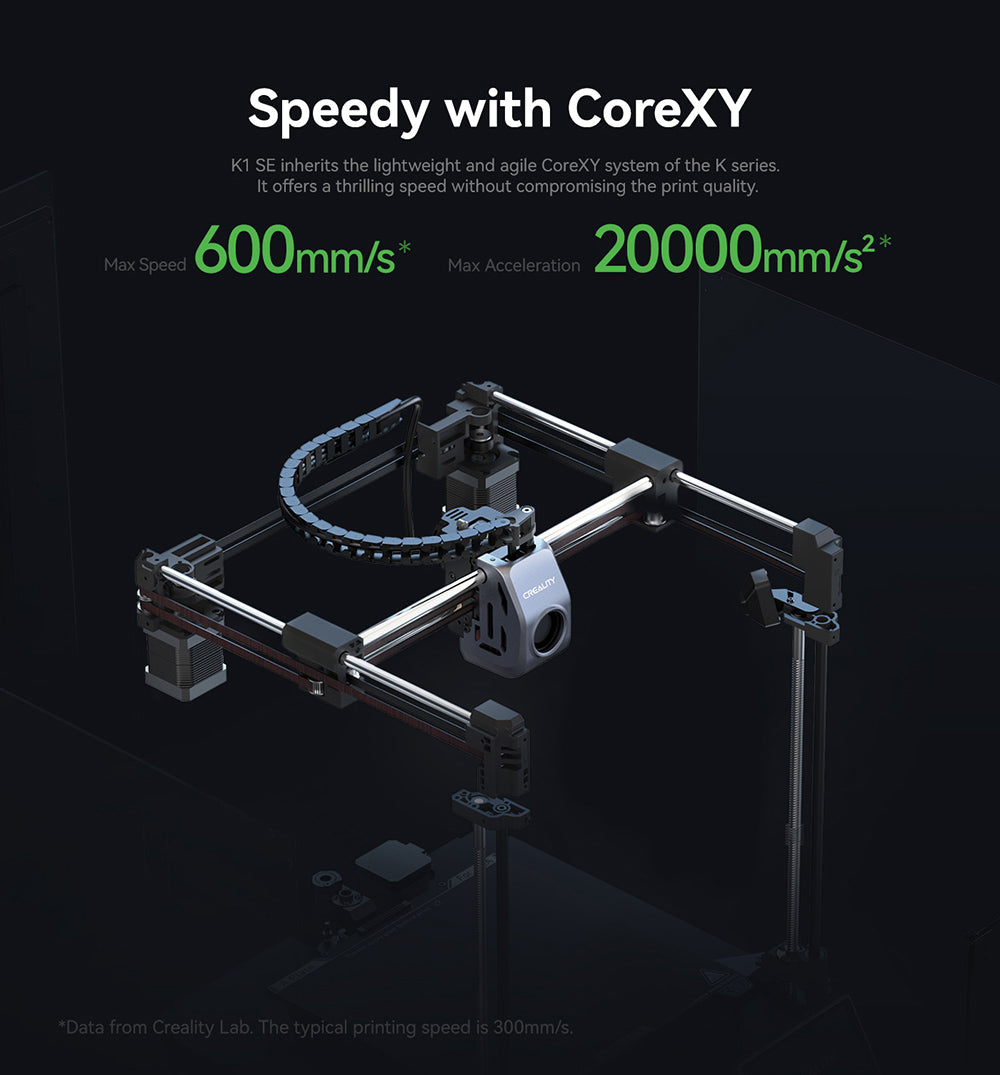 Impresora 3D Creality K1 SE, velocidad de impresión de 600 mm/s, boquilla trimetálica, nivelación automática, sistema CoreXY, pantalla táctil a color de 4,3 pulgadas, 220*220*250 mm