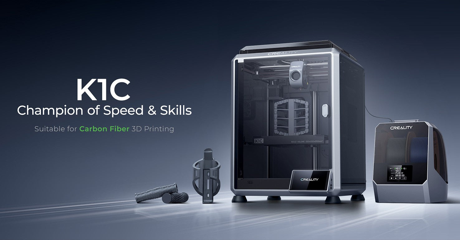Impresora 3D Creality K1C, velocidad máxima de 600 mm/s, cámara con IA, boquilla de cambio rápido, extrusor totalmente metálico, imprime fibra de carbono, filtro de aire y modo silencioso.