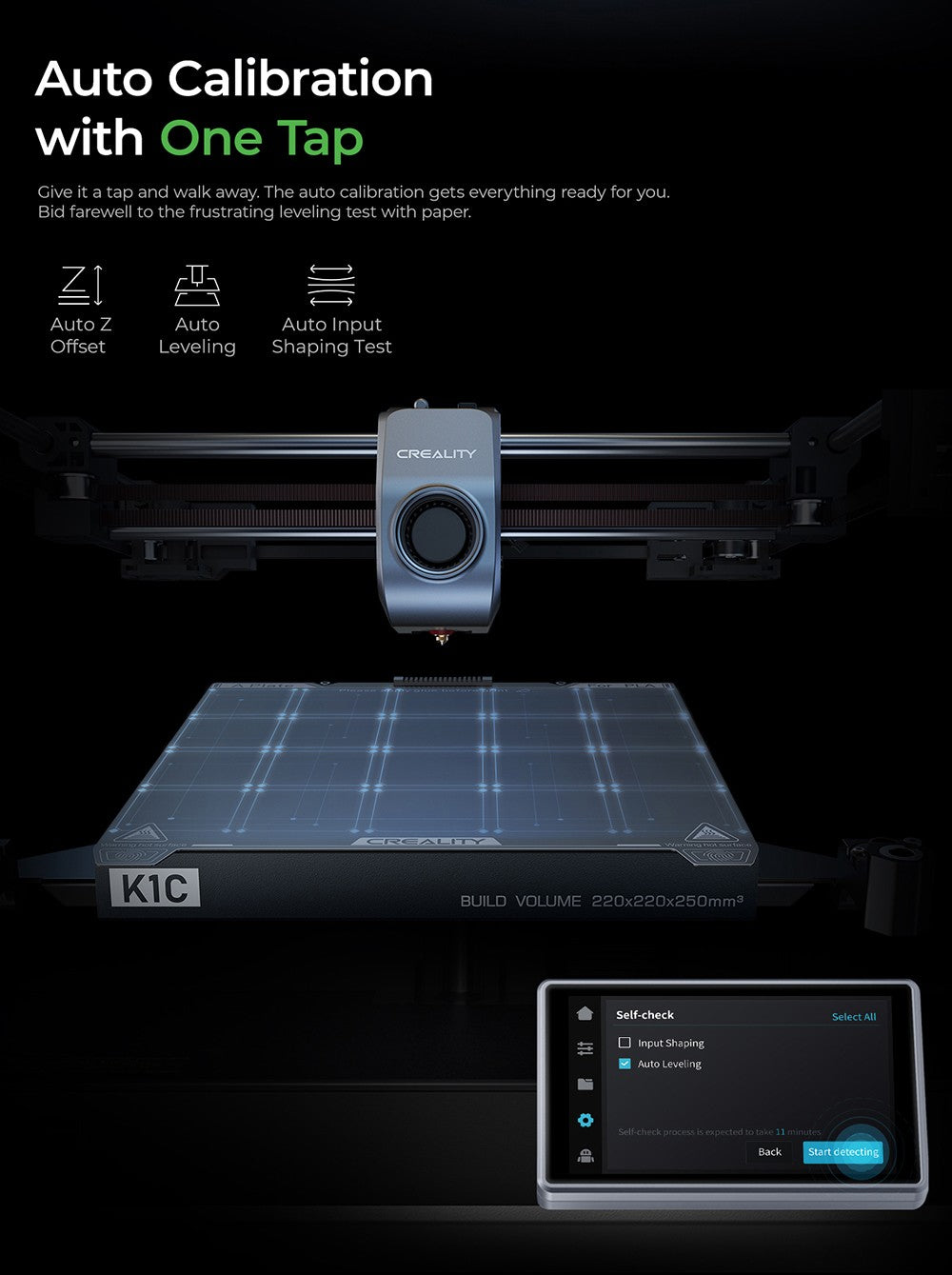 Impresora 3D Creality K1C, velocidad máxima de 600 mm/s, cámara con IA, boquilla de cambio rápido, extrusor totalmente metálico, imprime fibra de carbono, filtro de aire y modo silencioso.