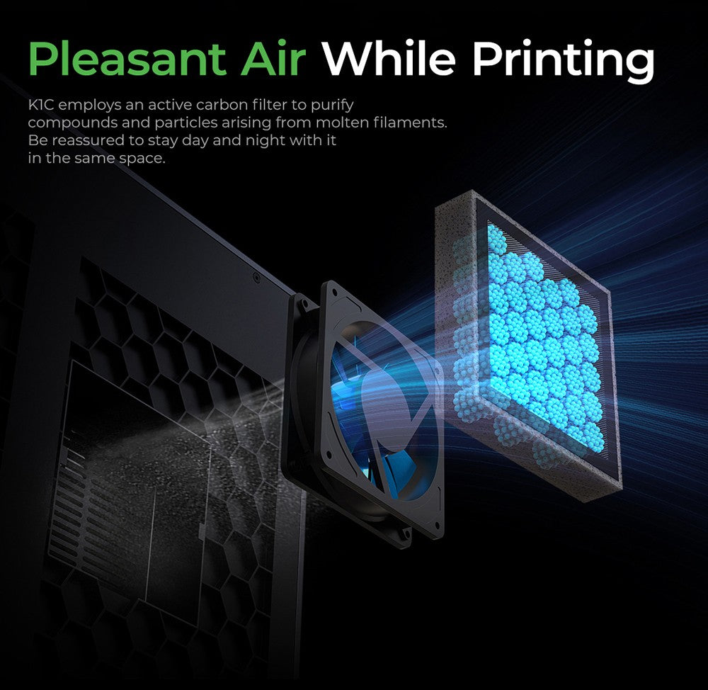 Impresora 3D Creality K1C, velocidad máxima de 600 mm/s, cámara con IA, boquilla de cambio rápido, extrusor totalmente metálico, imprime fibra de carbono, filtro de aire y modo silencioso.