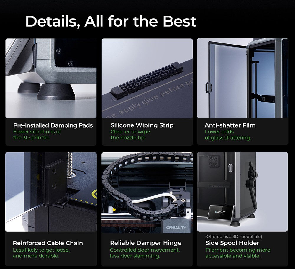 Impresora 3D Creality K1C, velocidad máxima de 600 mm/s, cámara con IA, boquilla de cambio rápido, extrusor totalmente metálico, imprime fibra de carbono, filtro de aire y modo silencioso.