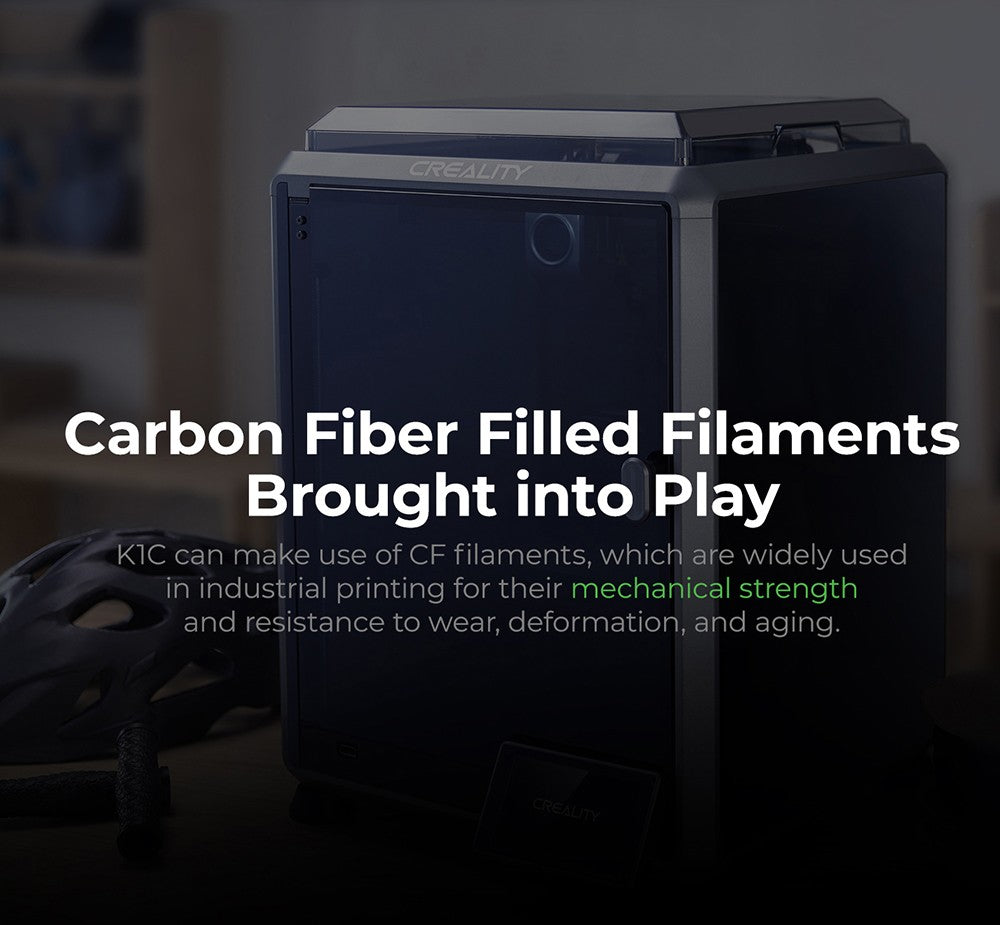 Impresora 3D Creality K1C, velocidad máxima de 600 mm/s, cámara con IA, boquilla de cambio rápido, extrusor totalmente metálico, imprime fibra de carbono, filtro de aire y modo silencioso.