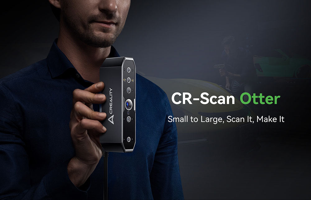 Escáner 3D Creality CR Scan Otter, velocidad de escaneo de 20 fps, precisión de 0,02 mm, visión estéreo de 4 lentes, escaneo a todo color de 24 bits, 8 luces infrarrojas.