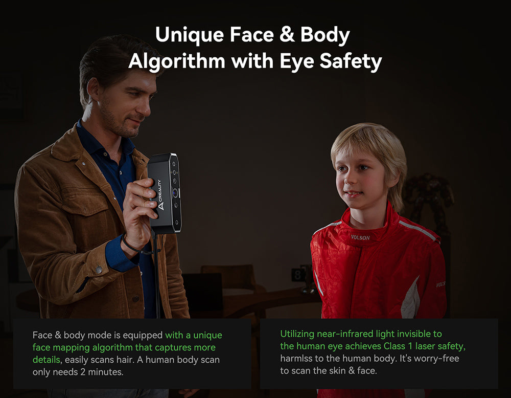 Escáner 3D Creality CR Scan Otter, velocidad de escaneo de 20 fps, precisión de 0,02 mm, visión estéreo de 4 lentes, escaneo a todo color de 24 bits, 8 luces infrarrojas.