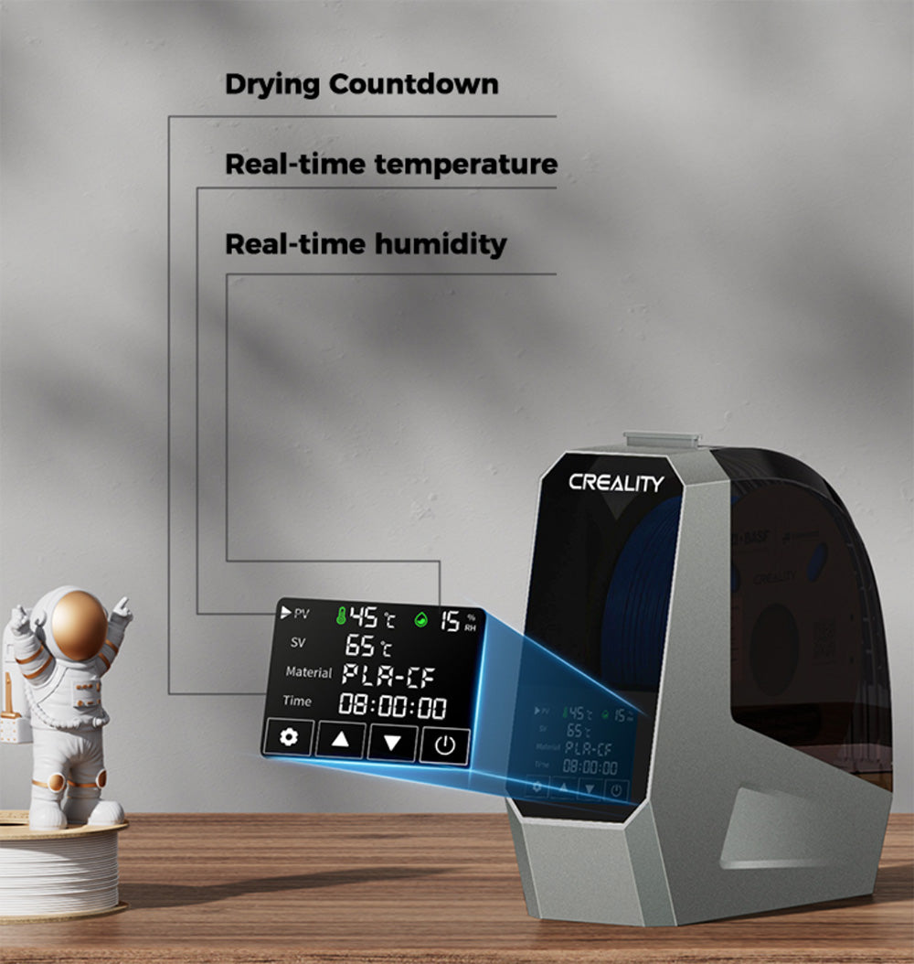 Creality Space Pi Caja Secadora de Filamento para Impresora 3D, Calefacción PTC de Aire Caliente de 360 Grados, Temporizador de 48 Horas, Pantalla Táctil LCD
