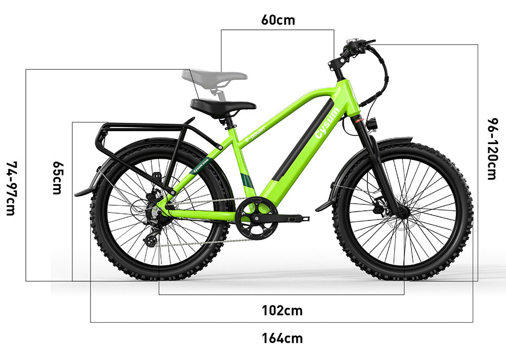 Bicicleta eléctrica para adolescentes CYSUM Hoody, motor de 250 W, batería de 36 V y 10 Ah, velocidad máxima de 35 km/h, autonomía máxima de 55 km, neumáticos de 24 x 2,1 pulgadas, Shimano de 8 velocidades, pantalla LCD, faros LED.