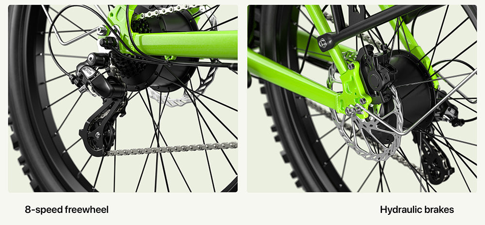 Bicicleta eléctrica para adolescentes CYSUM Hoody, motor de 250 W, batería de 36 V y 10 Ah, velocidad máxima de 35 km/h, autonomía máxima de 55 km, neumáticos de 24 x 2,1 pulgadas, Shimano de 8 velocidades, pantalla LCD, faros LED.