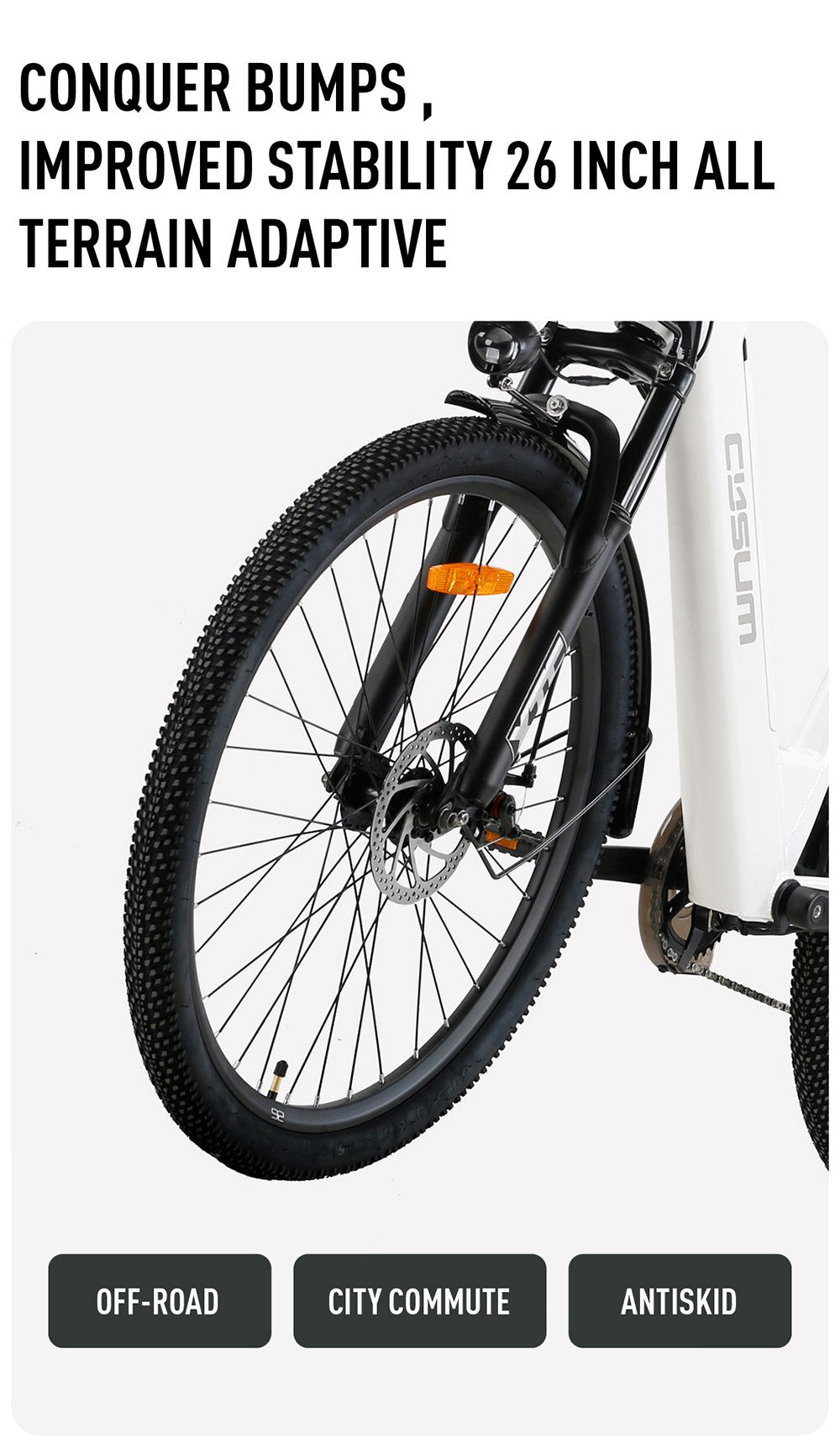 Bicicleta eléctrica CYSUM X-city, motor de 250 W, batería de 48 V y 10,4 Ah, neumáticos de 26 x 1,95 pulgadas, velocidad máxima de 25 km/h, autonomía de 80 km, freno de disco mecánico, Shimano de 7 velocidades, pantalla LCD - Verde