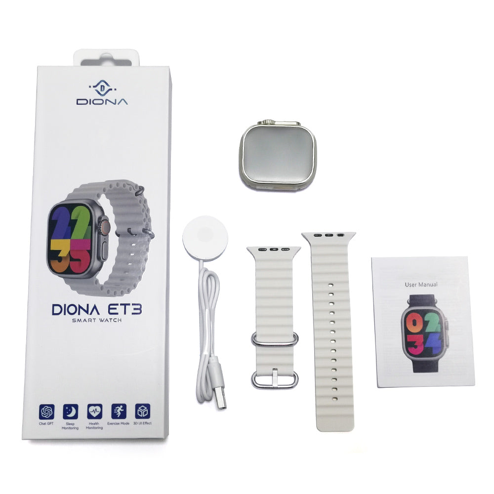 Reloj inteligente DIONA ET3, pantalla de 2,1 pulgadas, asistente de voz, monitorización de la salud, llamadas Bluetooth, múltiples modos deportivos.