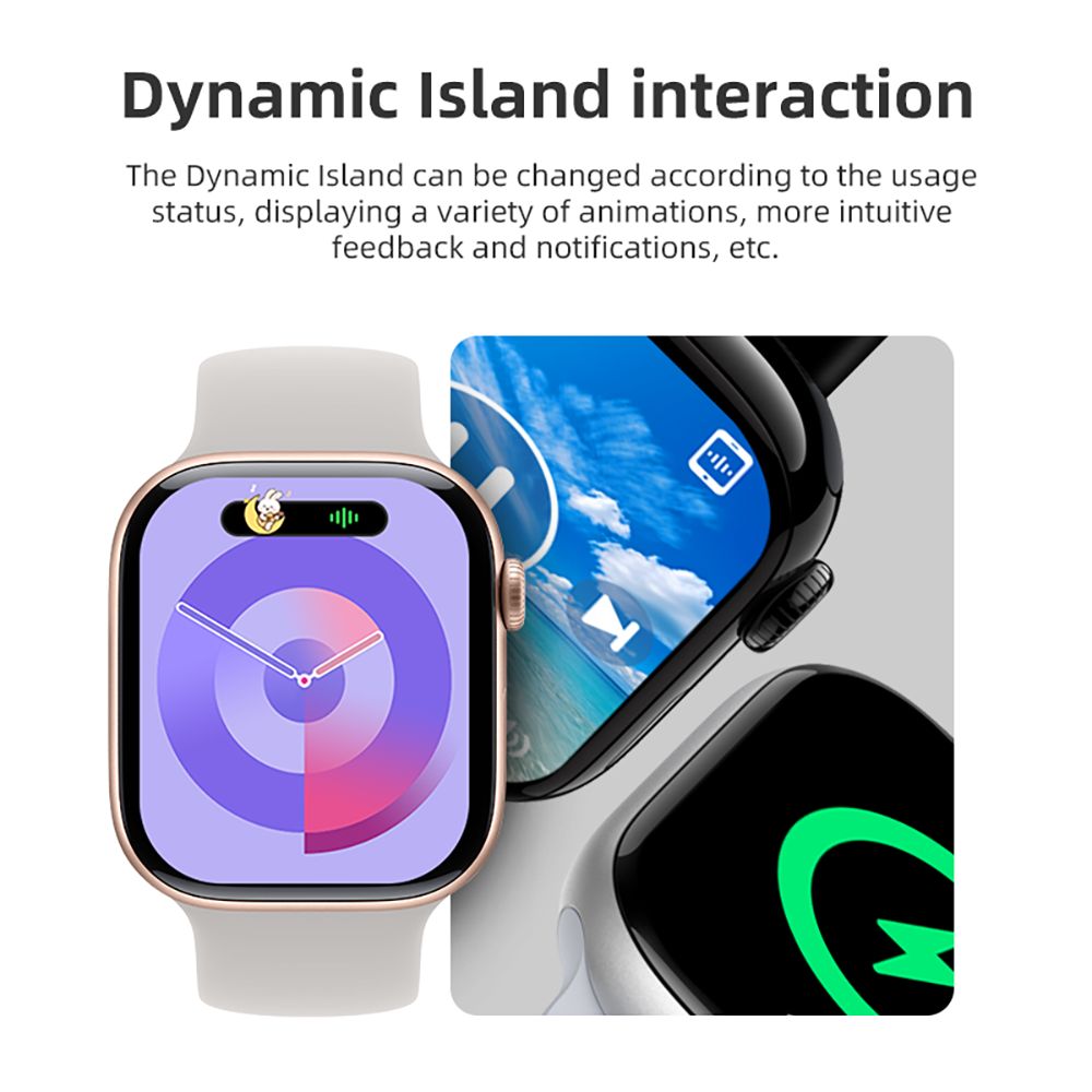 Diona MONA3 Mini Smartwatch, 2.10-inch Screen, Health & Sleep Monitoring, Bluetooth Calling, Multiple Sport Modes, Voice Assistant - Black