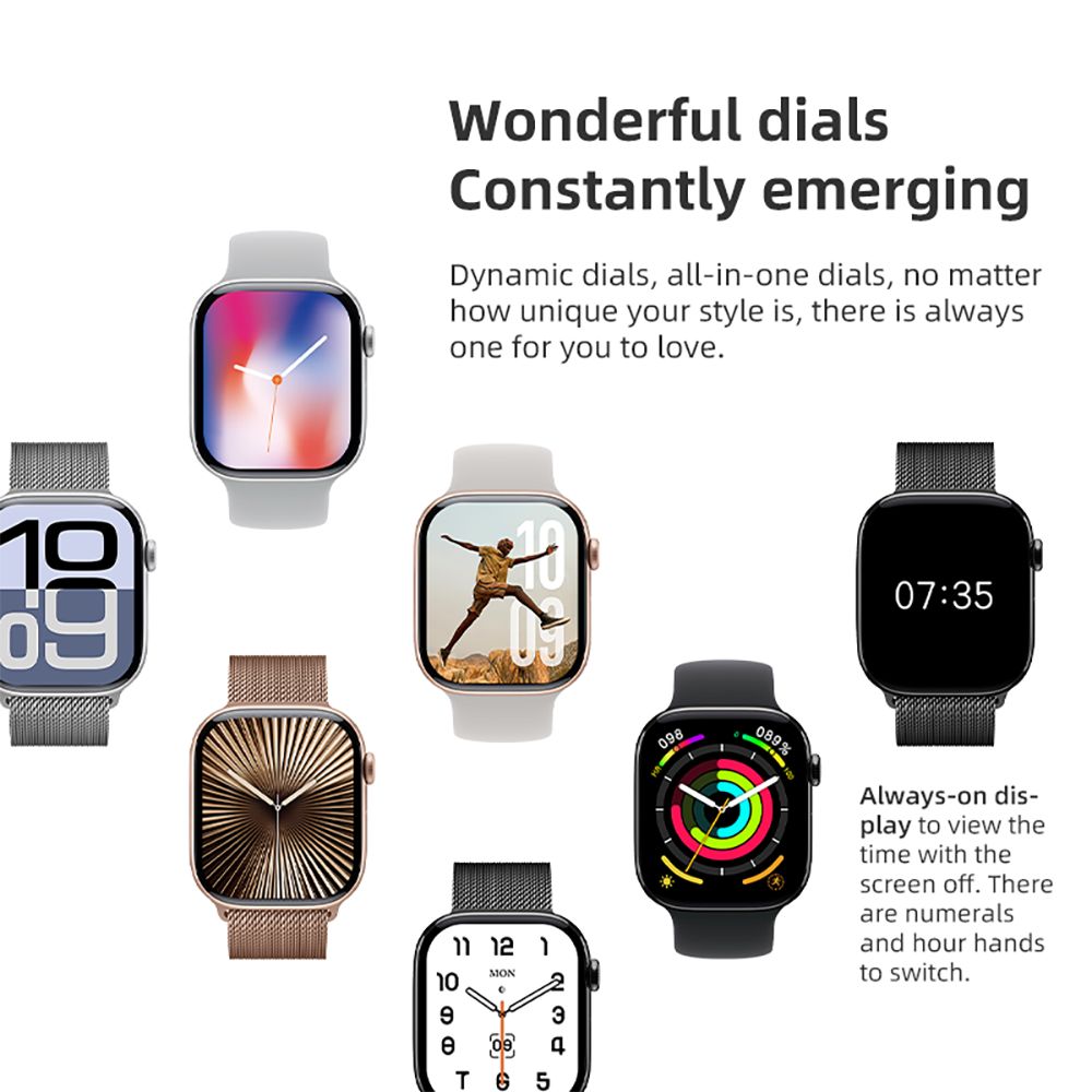 Diona MONA3 Mini Smartwatch, 2.10-inch Screen, Health & Sleep Monitoring, Bluetooth Calling, Multiple Sport Modes, Voice Assistant - Black