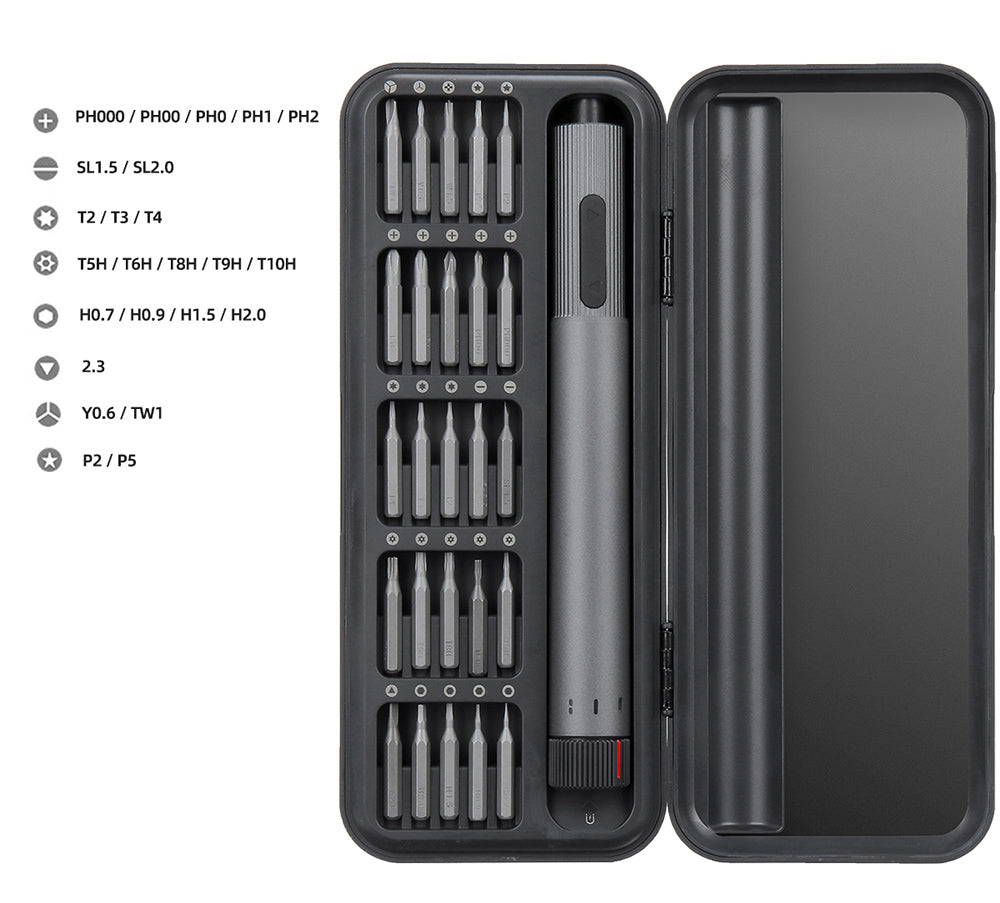 DUKA E2 Electric Screwdriver Set, with 210RPM Dual-Speed Adjustment, 25 Screwdriver Heads, Quick Charging, Repair Tools