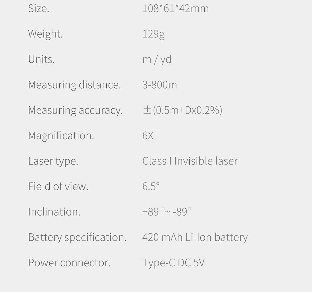 Telémetro con pantalla LCD Xiaomi Duka TR1, visor telescópico para golf, caza, topografía, viajes - 1200M
