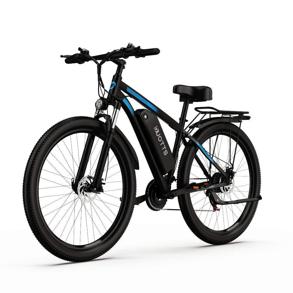 DUOTTS C29 Electric Bike 750W 29*2.1 inch Wheel 48V 15Ah Battery 80-100km Max range, 50km/h Max Speed Shimano 21 Speed Gear Electric Mountain Bike with Rear Rack IP54 Waterproof Smart APP - Black