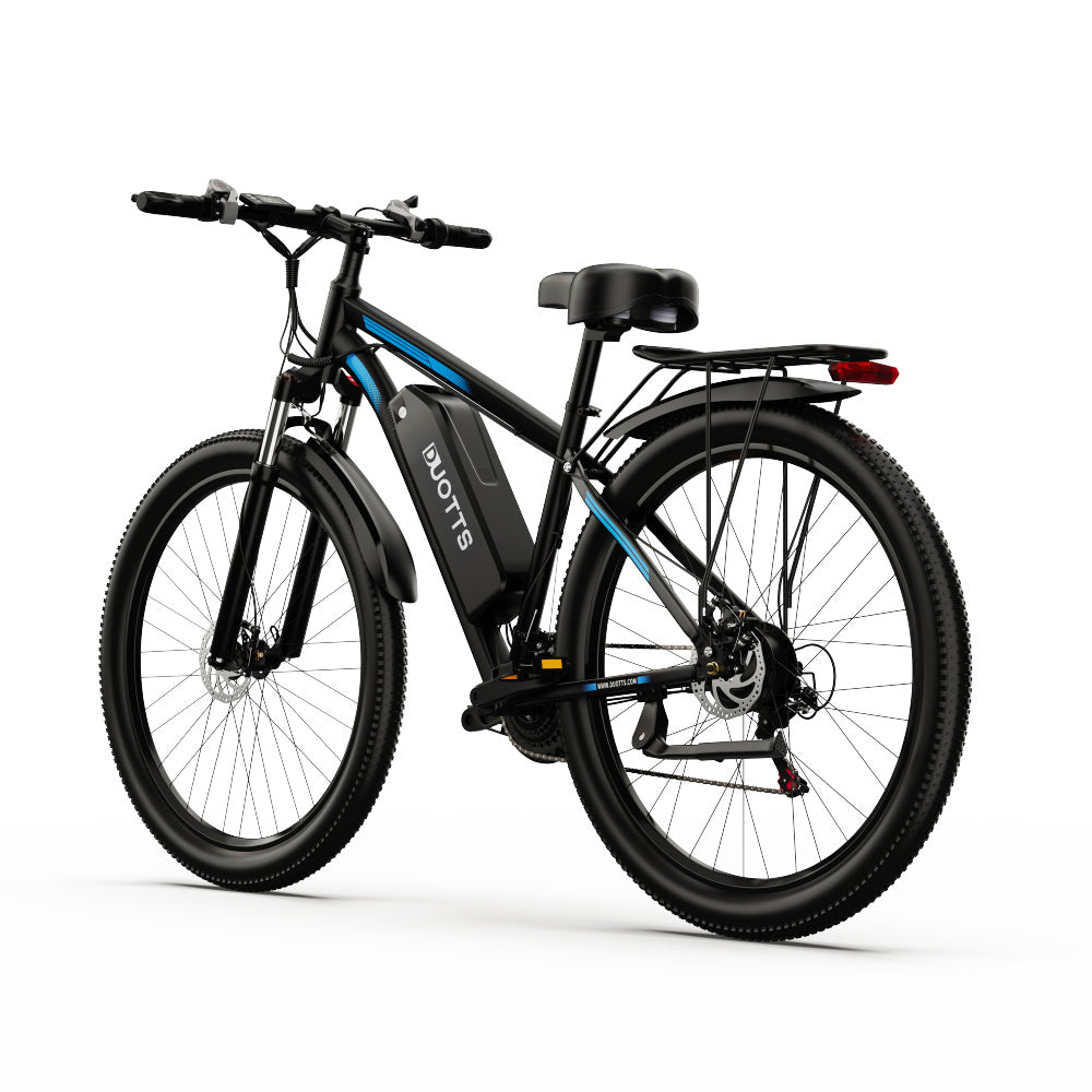 DUOTTS C29 Electric Bike 750W 29*2.1 inch Wheel 48V 15Ah Battery 80-100km Max range, 50km/h Max Speed Shimano 21 Speed Gear Electric Mountain Bike with Rear Rack IP54 Waterproof Smart APP - Black