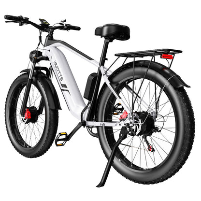 DUOTTS F26 Electric Mountain Bike 750W*2 Dual Motors Samsung 48V 20Ah Battery 26*4.0 Inch Fat Tires 55Km/h Max Speed 55 Degree Climbing Smart Color Display APP Dual Disc Brakes 150KG Max Load 100KM Range Smart App - Silver