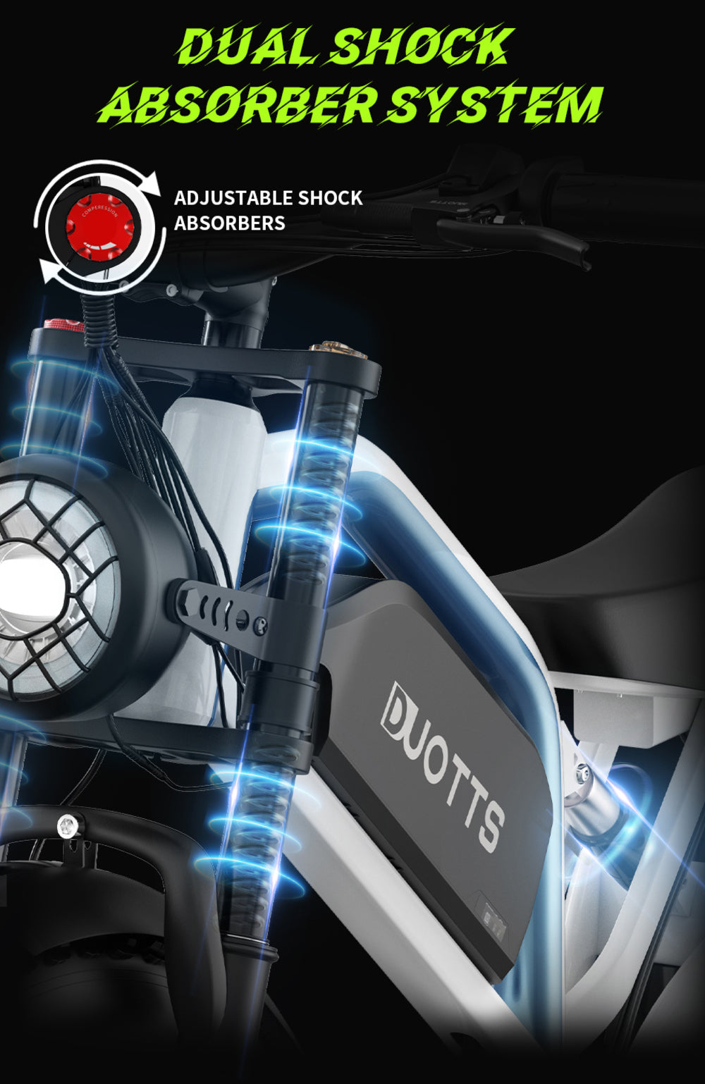 Bicicleta Eléctrica DUOTTS N26, Motores de 750W*2, Velocidad Máxima de 55km/h, 26*4.0