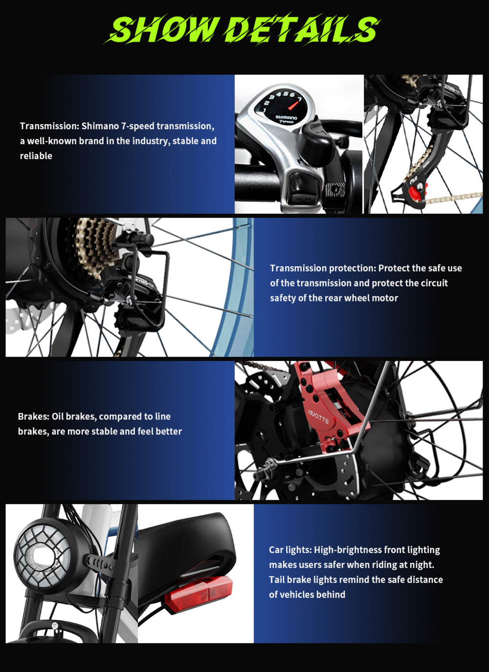 Bicicleta Eléctrica DUOTTS N26, Motores de 750W*2, Velocidad Máxima de 55km/h, 26*4.0
