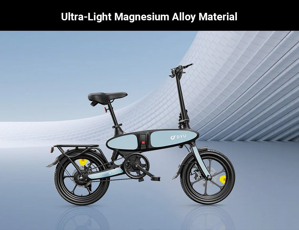 DYU C2 Elektrofahrrad, 250-W-Motor, 48-V-7,5-Ah-Akku, 16 x 2,5-Zoll-Reifen, 25 km/h Höchstgeschwindigkeit, 40 km Reichweite, Doppelscheibenbremsen, LED-Display
