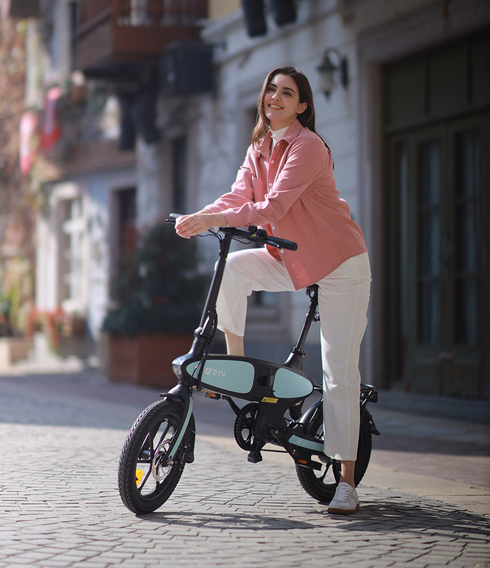 DYU C2 Elektrofahrrad, 250-W-Motor, 48-V-7,5-Ah-Akku, 16 x 2,5-Zoll-Reifen, 25 km/h Höchstgeschwindigkeit, 40 km Reichweite, Doppelscheibenbremsen, LED-Display