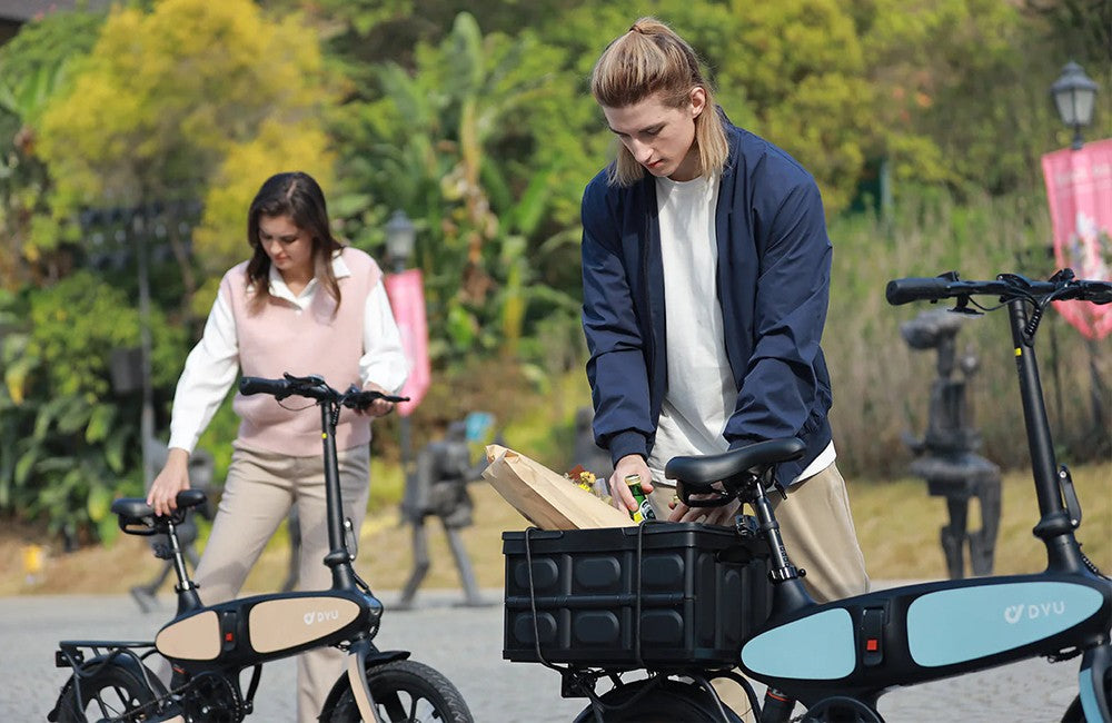 DYU C2 Elektrofahrrad, 250-W-Motor, 48-V-7,5-Ah-Akku, 16 x 2,5-Zoll-Reifen, 25 km/h Höchstgeschwindigkeit, 40 km Reichweite, Doppelscheibenbremsen, LED-Display