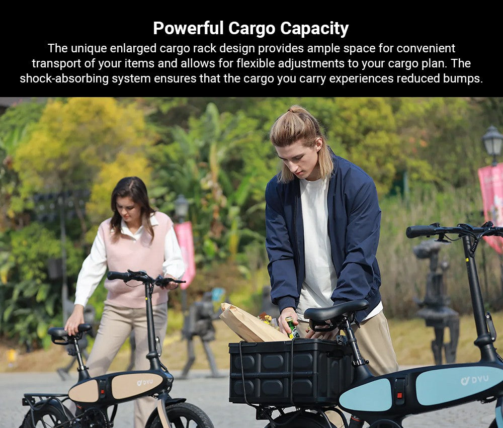 DYU C2 Elektrofahrrad, 250-W-Motor, 48-V-7,5-Ah-Akku, 16 x 2,5-Zoll-Reifen, 25 km/h Höchstgeschwindigkeit, 40 km Reichweite, Doppelscheibenbremsen, LED-Display