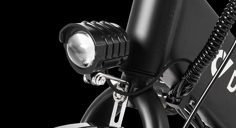Bicicleta eléctrica plegable DYU C3, motor de 250 W, batería de 36 V y 7,5 Ah, neumáticos de 14 pulgadas, velocidad máxima de 25 km/h, autonomía de 37 km, frenos de disco delanteros y traseros.