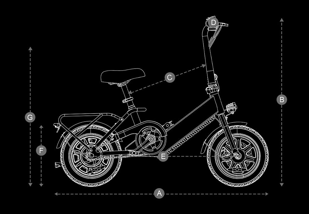Bicicleta eléctrica plegable DYU C3, motor de 250 W, batería de 36 V y 7,5 Ah, neumáticos de 14 pulgadas, velocidad máxima de 25 km/h, autonomía de 37 km, frenos de disco delanteros y traseros.
