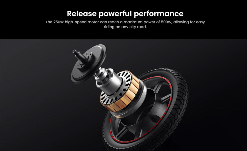 Bicicleta eléctrica plegable DYU C3, motor de 250 W, batería de 36 V y 7,5 Ah, neumáticos de 14 pulgadas, velocidad máxima de 25 km/h, autonomía de 37 km, frenos de disco delanteros y traseros.