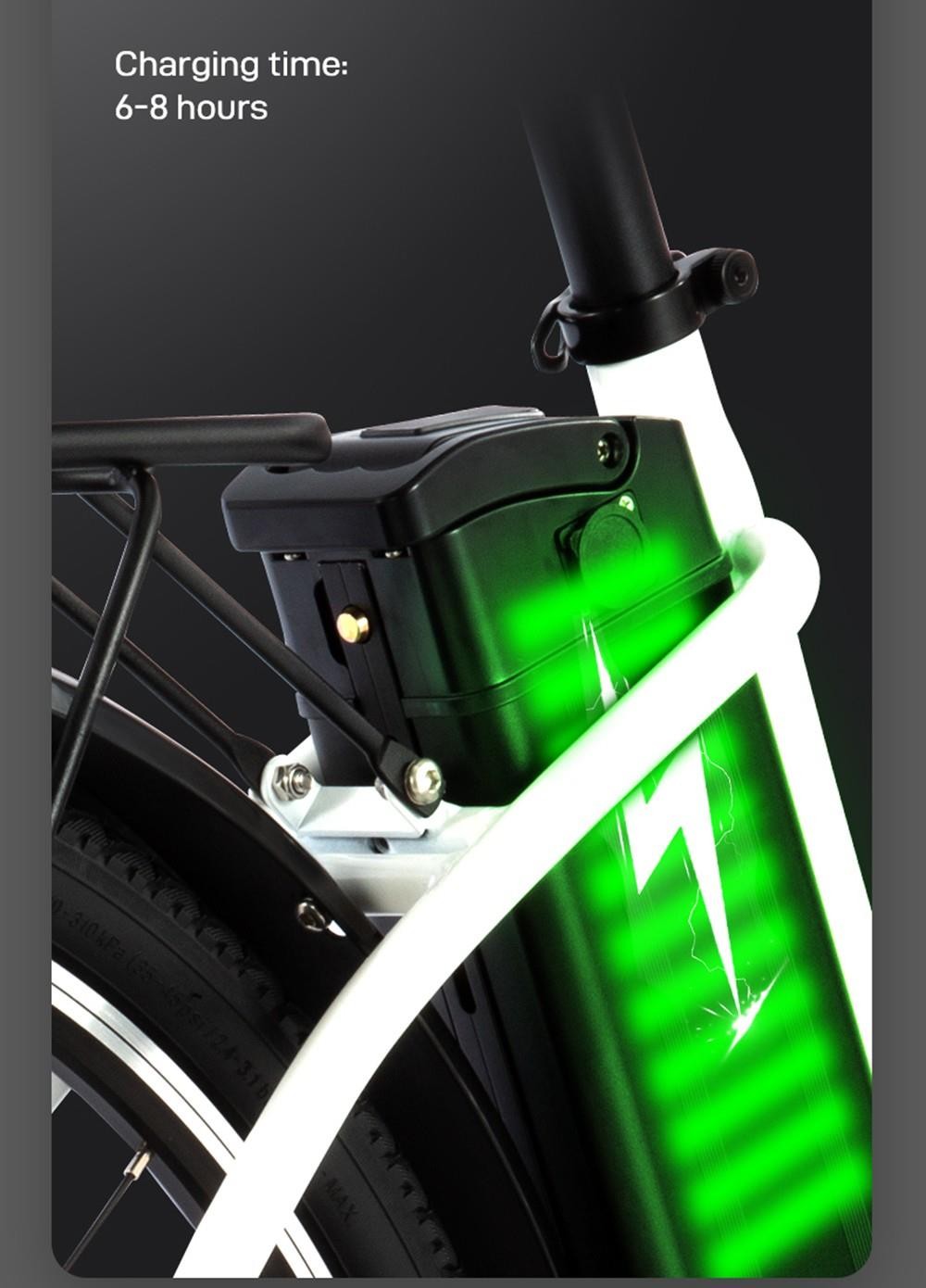 DYU C6 Elektrofahrrad, 350-W-Motor, Höchstgeschwindigkeit 25 km/h, 36-V-12,5-Ah-Akku, maximale Reichweite 70 km – Schwarz