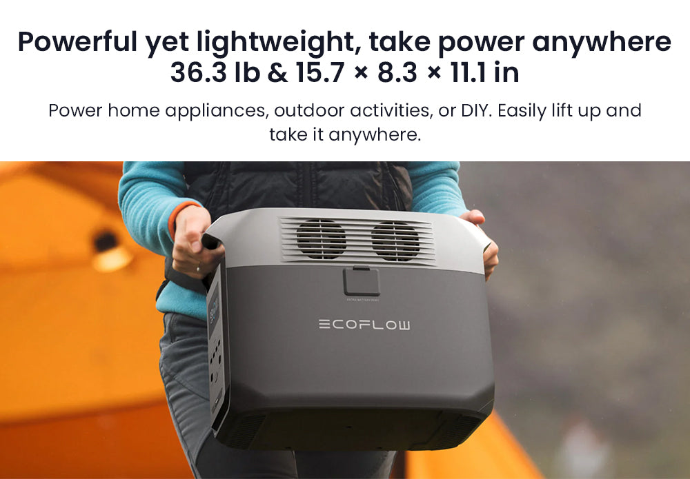 Estación de energía portátil EcoFlow DELTA 3 1500, batería LFP de 1536 Wh, generador solar de 1800 W, 15 enchufes, SAI <15 ms, ampliable a 5,5 kWh, control mediante aplicación, protección IP65, carga rápida de 1,5 h, para respaldo doméstico, acampada al aire libre y autocaravanas, negro.