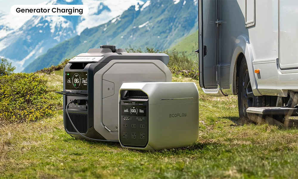 EcoFlow DELTA 3 Plus Tragbare Powerstation, 1024-Wh-LFP-Akku, 1800-W-Solargenerator, 13 Steckdosen, <10 ms USV & <30 dB Geräuschpegel, erweiterbar auf 5 kWh, App-Steuerung, IP65-Schutzart, Schnellladung in 56 Minuten, für Notstromversorgung zu Hause, Camping & Wohnmobil