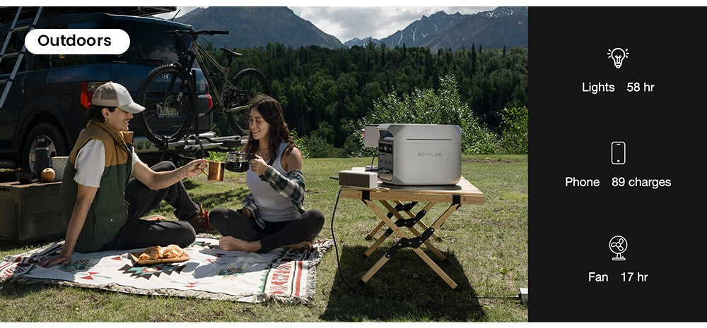 EcoFlow DELTA 3 Plus Tragbare Powerstation, 1024-Wh-LFP-Akku, 1800-W-Solargenerator, 13 Steckdosen, <10 ms USV & <30 dB Geräuschpegel, erweiterbar auf 5 kWh, App-Steuerung, IP65-Schutzart, Schnellladung in 56 Minuten, für Notstromversorgung zu Hause, Camping & Wohnmobil