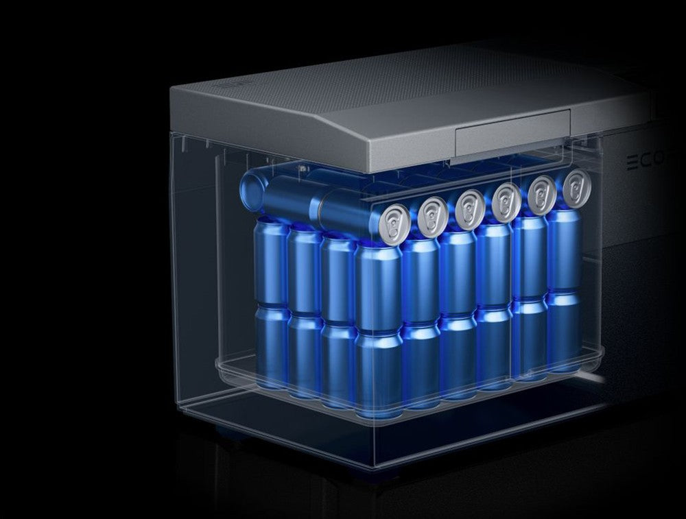 EcoFlow GLACIER Portable Refrigerator, 120W Compressor, Dual Zone, Dual Control, 38L Large Capacity, Smart App Control