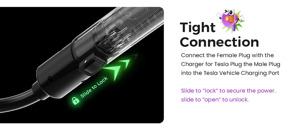 Cable de extensión Evgoer EG-C0008 para Tesla, cable de 5 m (16,4 pies), soporte máximo de 50 A y 12 kW con conector NACS, impermeable IP66, para cargadores de vehículos eléctricos de nivel 1 y 2, compatible con todos los modelos Tesla.