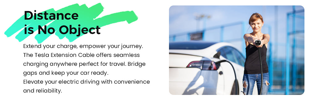 Cable de extensión Evgoer EG-C0008 para Tesla, cable de 5 m (16,4 pies), soporte máximo de 50 A y 12 kW con conector NACS, impermeable IP66, para cargadores de vehículos eléctricos de nivel 1 y 2, compatible con todos los modelos Tesla.