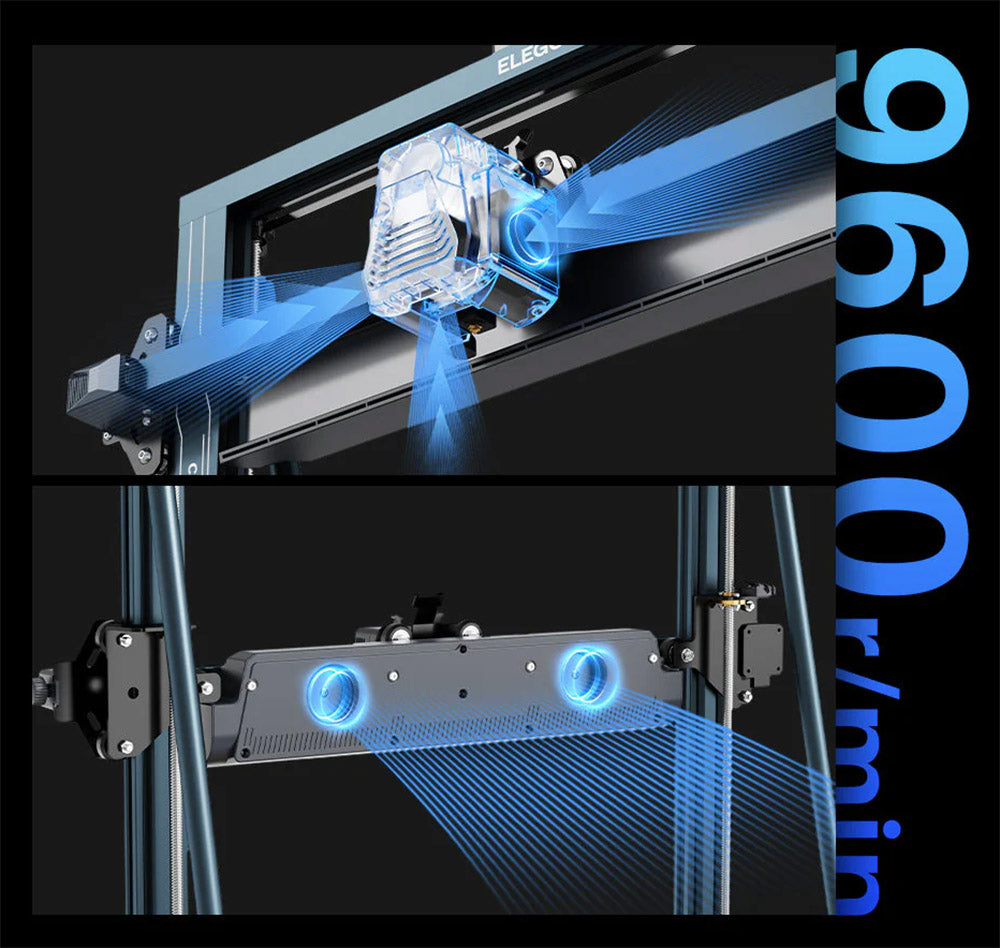 Impresora 3D Elegoo Neptune 4 Max, Nivelación Automática, Velocidad Máxima de Impresión 500 mm/s, Firmware Klipper, Boquilla de Alta Temperatura 300 Celsius, Ventilador de Refrigeración, Conexión WiFi, 420x420x480mm