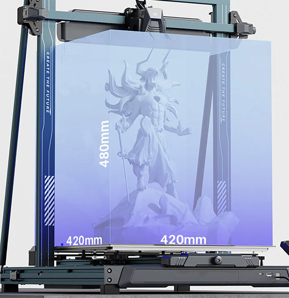 Impresora 3D Elegoo Neptune 4 Max, Nivelación Automática, Velocidad Máxima de Impresión 500 mm/s, Firmware Klipper, Boquilla de Alta Temperatura 300 Celsius, Ventilador de Refrigeración, Conexión WiFi, 420*420*480mm