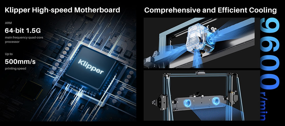 Impresora 3D Elegoo Neptune 4 Plus, Nivelación Automática, Velocidad Máxima de Impresión 500 mm/s, Firmware Klipper, Boquilla de Alta Temperatura 300 Celsius, Ventilador de Refrigeración, Conexión WiFi, 320*320*385mm