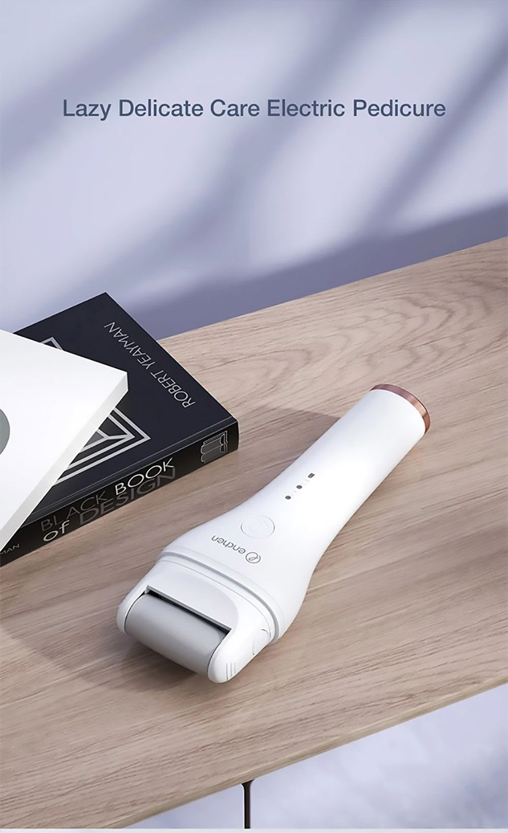 Máquina removedora de callos eléctrica Enchen EMJ001, rotación de 360 grados, dos velocidades ajustables, impermeable IPX6, tres cabezales de molienda.